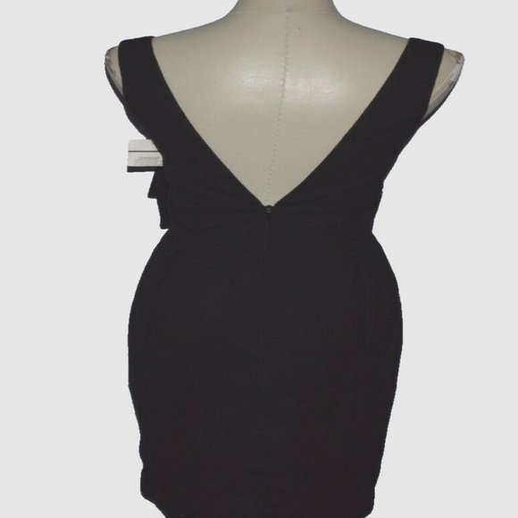 APRIL,MAY NEW $160 NWT SZ S SMALL BLACK BIG BOW SLEEVELESS COCKTAIL DRESS LBD - Picture 4 of 7